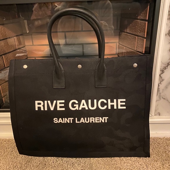 Saint Laurent Rive Gauche tote black camo - Picture 1 of 5
